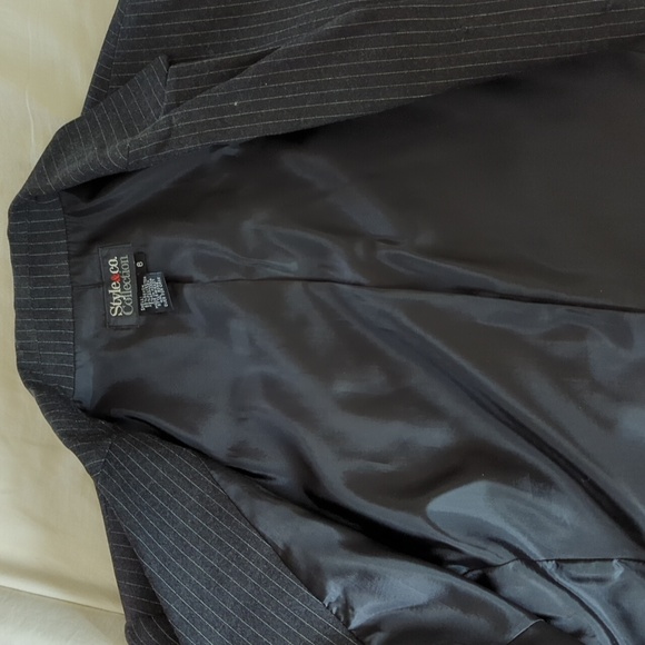 Blazer, Style &Co, black/gray pinstripe - Picture 5 of 5